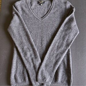 Charter Club Cashmere Luxury Heather Gray V-Neck Sweater